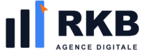 logo de la société RKB icone de mesure ainsi que le nom de l'entreprise précédant "agence digitale"